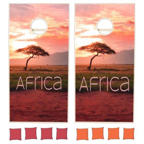 Africa Sunset African Cornhole Set