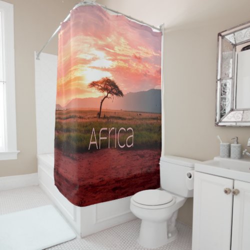 Africa Sunset African Shower Curtain
