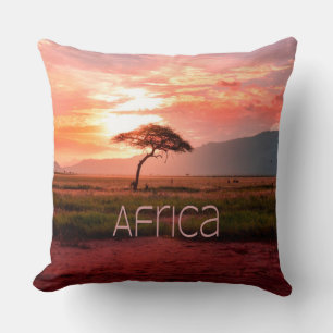Africa Sunset African Throw Pillow