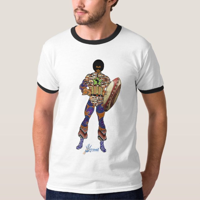 africa super hero black T-Shirt (Front)