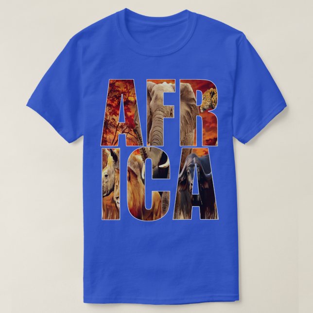 Africa T Shirt Africa Big 5 Tee South African Safa (Design Front)