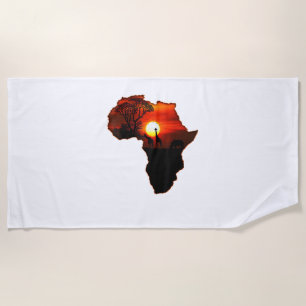 Africa T Shirt Map Of Africa Tee South African Sun Beach Towel