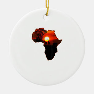Africa T Shirt Map Of Africa Tee South African Sun Ceramic Ornament