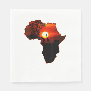 Africa T Shirt Map Of Africa Tee South African Sun Napkins