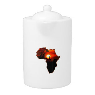Africa T Shirt Map Of Africa Tee South African Sun Teapot