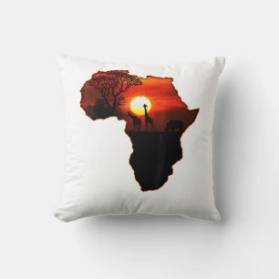 Africa T Shirt Map Of Africa Tee South African Sun Throw Pillow