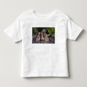 Africa. Tanzania. Hippopotamus sparring Toddler T-shirt