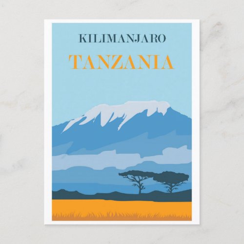 Africa Tanzania Mount Kilimanjaro Vintage Travel Postcard