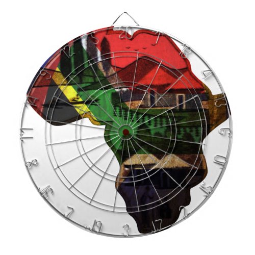Africa The Home of All Traditional Colors  Dartboard With Darts