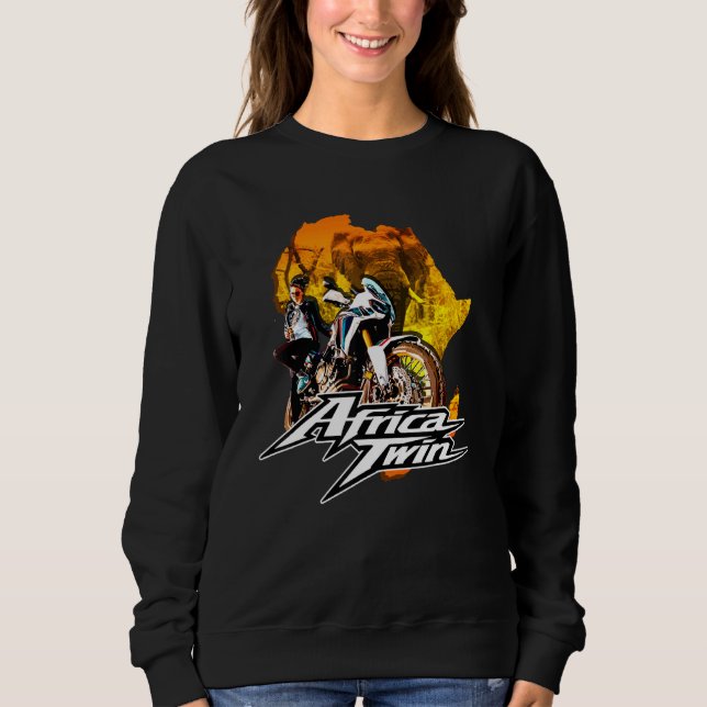 Africa Touring Twin Motorcycle Nature Woman Sweatshirt (Front)