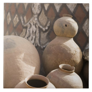 Africa, West Africa, Ghana, Sirigu. Handcrafted 2 Ceramic Tile