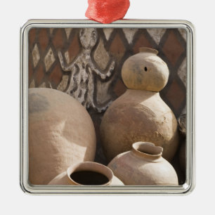 Africa, West Africa, Ghana, Sirigu. Handcrafted 2 Metal Ornament