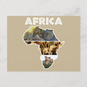 Africa Wildlife Continent Collage Holiday Postcard