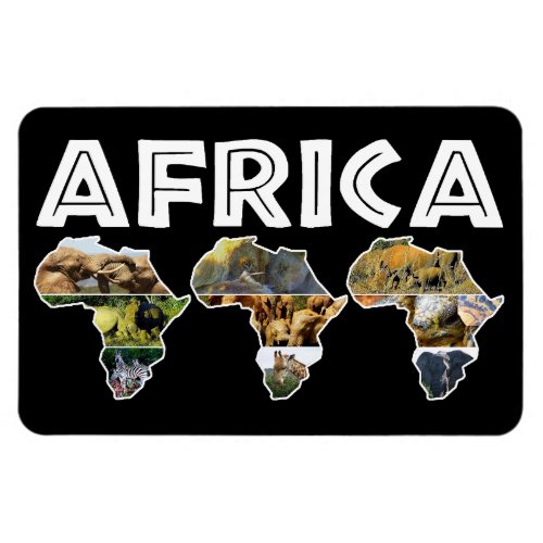 Africa Wildlife Continent Trio Collage Magnet