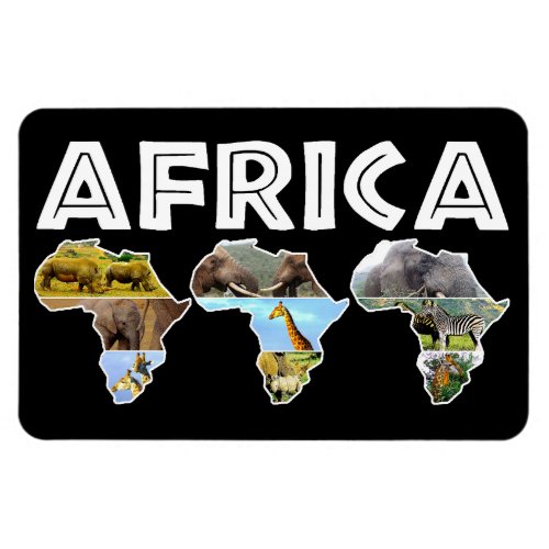 Africa Wildlife Continent Trio Collage Magnet