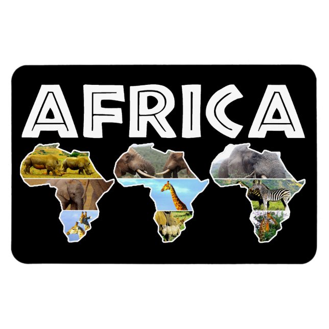 Africa Wildlife Continent Trio Collage Magnet (Horizontal)