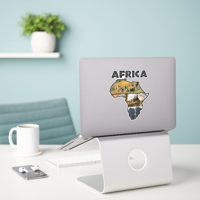 Africa Wildlife Continent Wildlife Collage Sticker (Laptop On Desk)