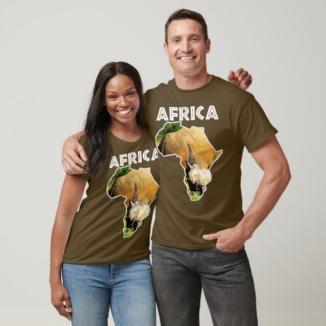 Africa Wildlife Map Rhino Calf T-Shirt (Unisex)