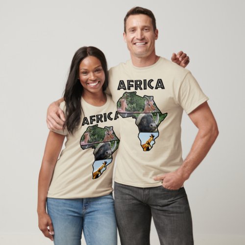 Africa Wildlife Map Wildlife Collage T_Shirt