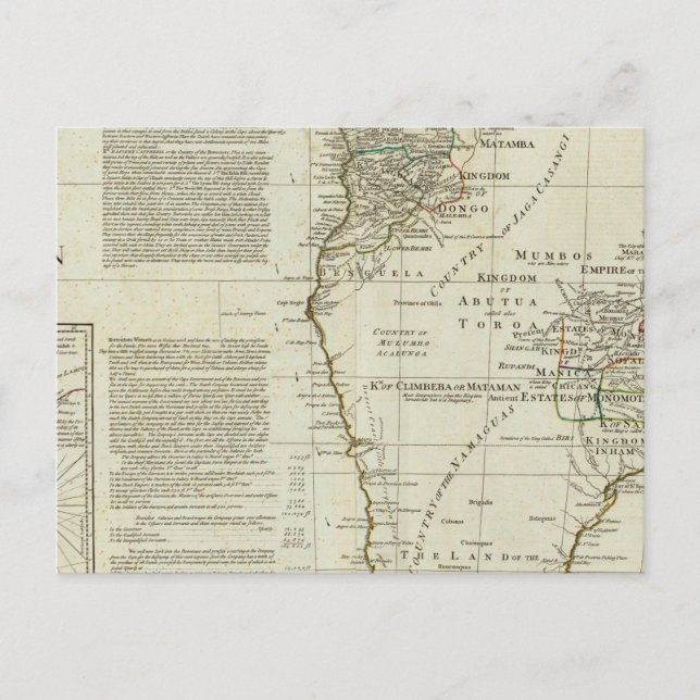 Africa, with all its states, kingdoms postcard (Front)