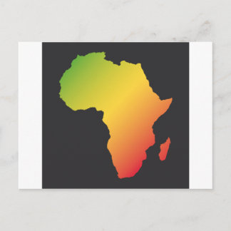 Africa with black background postcard