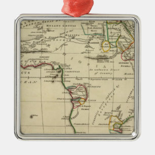 Africa with boundaries outlined metal ornament