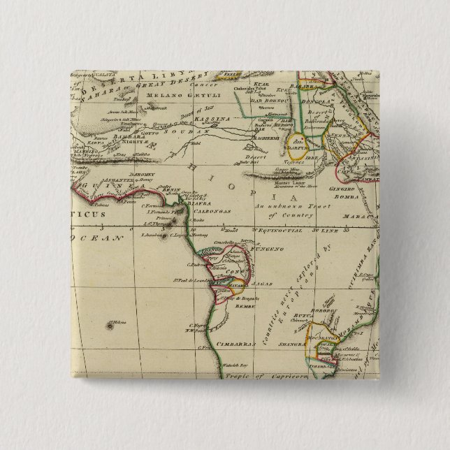 Africa with boundaries outlined pinback button (Front)