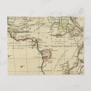 Africa with boundaries outlined postcard