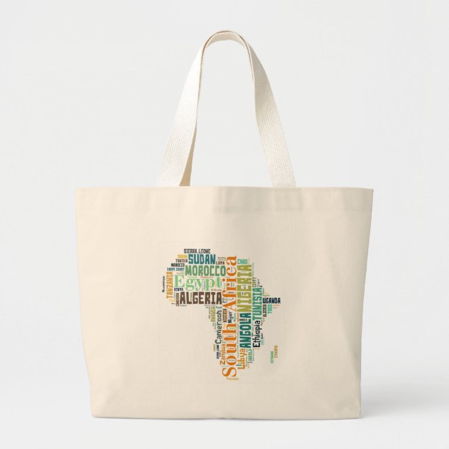 Africa Word Art Large Tote Bag (Front)
