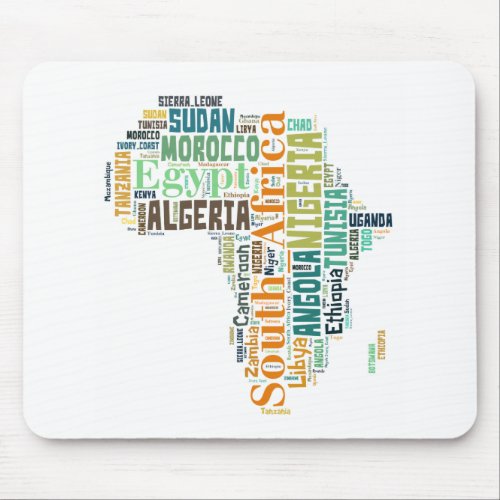 Africa Word Art Mouse Pad