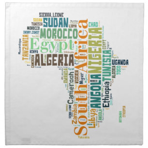 Africa Word Art Napkin