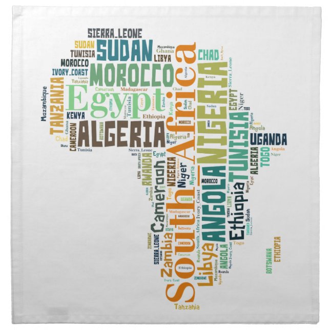 Africa Word Art Napkin (Front)