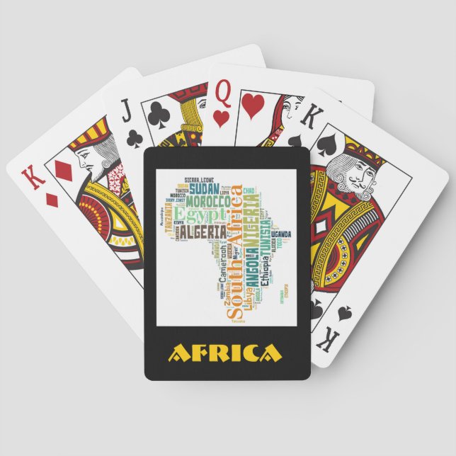 Africa Word Art Poker Cards (Back)