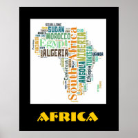 Africa Word Art Wall Poster