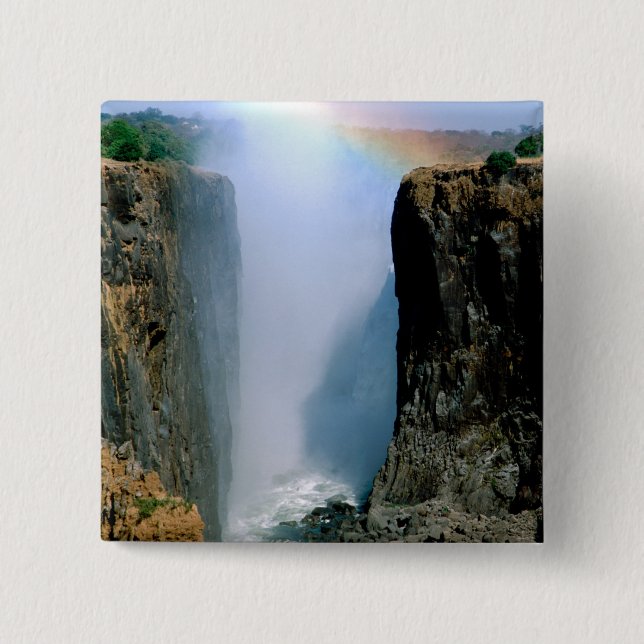 Africa, Zambia, Victoria Falls National Park. Pinback Button (Front)