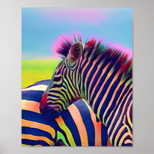 Africa zebra black white poster