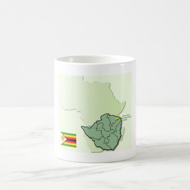 Africa Zimbabwe Flag map mug (Center)