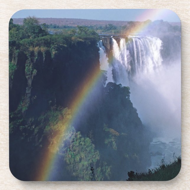 Africa, Zimbabwe. Victoria Falls Beverage Coaster (Front)