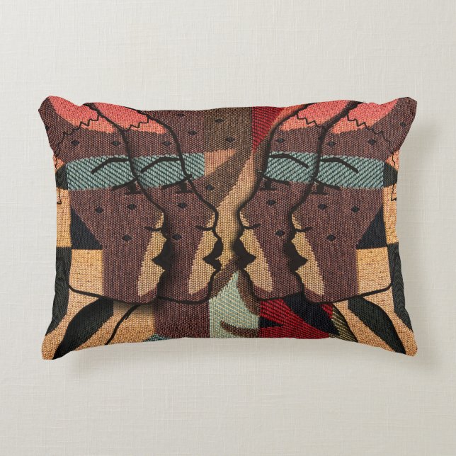 African 3D Tapestry Accent Pillow (Front)