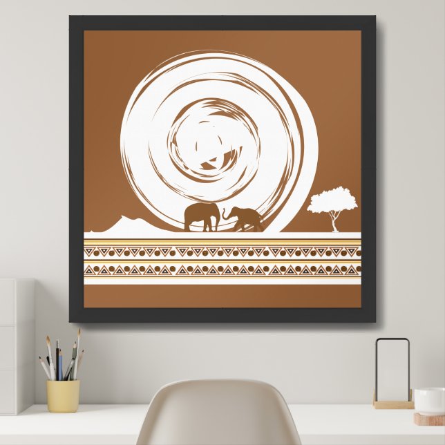 African abstract art framed art (Home Office)