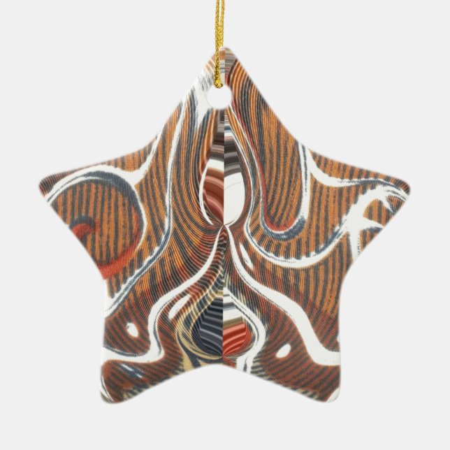 African Abstract Art Print Ceramic Ornament (Front)
