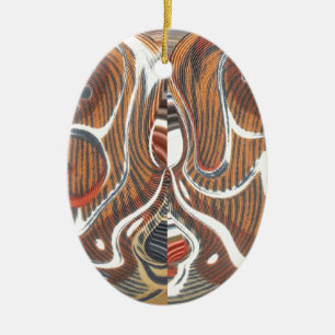 African Abstract Art Print Ceramic Ornament