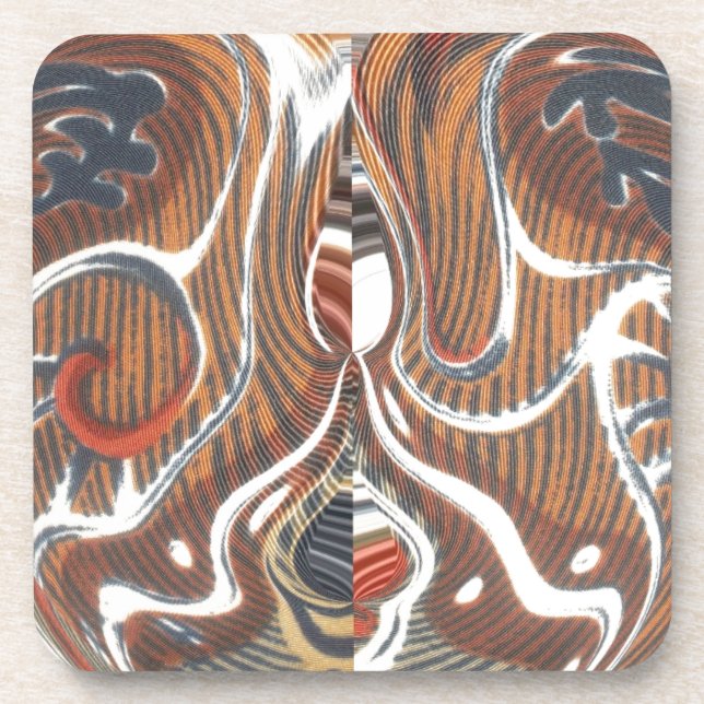 African Abstract Art Print Drink Coaster (Front)