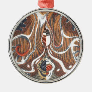 African Abstract Art Print Metal Ornament