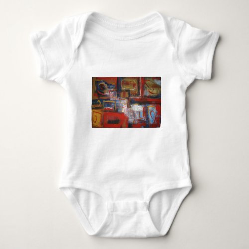 African Abstract Art _ Squares  Circles Baby Bodysuit