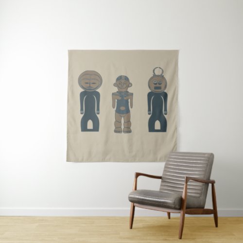 african abstract aztec portrait design tapestry