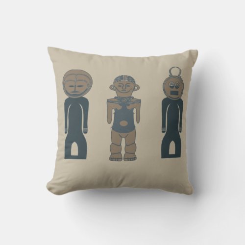 african abstract aztec portrait design throw pillow
