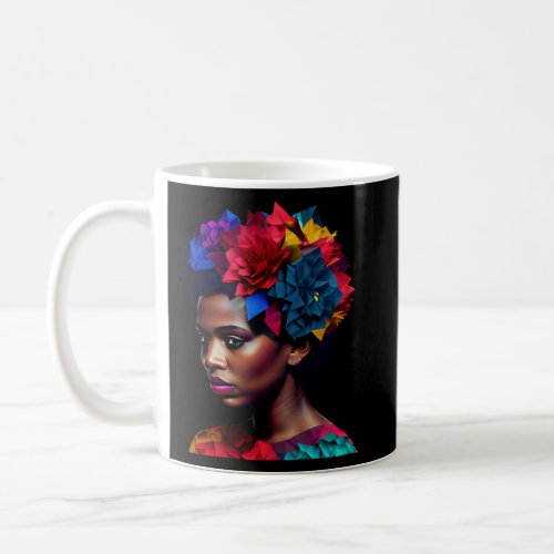 African Abstract Beautiful Black Woman Origami Que Coffee Mug