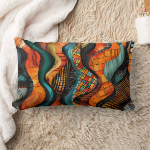 African Abstract Design Lumbar Pillow