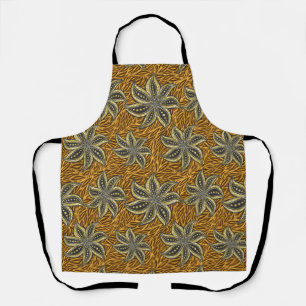 African Abstract Floral Batik Style Apron